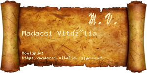 Madacsi Vitália névjegykártya